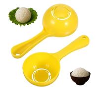 2 Pcs Yellow Half Round Rice Spoon Mold,Rice Serving Spoon Mold, Rice Ball Sushi Maker,Rice Ball Maker for Home Kitchen Restaurant