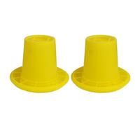 2 Pcs Yellow Plastic Chicken Feeder for Poultry Outdoors Feeding | No Burrs, Sun Protection, Drop Resistance, Fine Grinding Finish, Suitable for Geese and Poultry Feeding Use