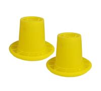 2 Pcs Yellow Plastic Poultry Food Container Feeder for Geese Outdoors
