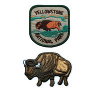 2 PCS Yellowstone National Park Embroidery Iron On Patch for Clothing Accessories