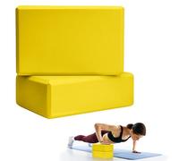 2 Pcs Yoga Blocks, 9"x6"x3" Foam Blocks Yoga Props for Pilates Stretching and Meditation Exercise Blocks Lightweight Yoga Essentials (Yellow, normal)