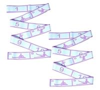 2 Pcs Yoga Stretch Strap, 12 Grid Position Guide, Polyester Dance Fitness Elastic Bands, Pilates Exercise Stretch Strap for Flexibility Training, Physical Rehabilitation, Muscle Recovery