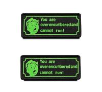 2 Pcs You are Over Encumbered and Cannot Run! Funny Patch,Hook and Loop Embroidered Biker Meme Saying Morale Trendy DIY Accessories for Backpacks, Vests, Bags, Hats, Jackets,Dog Harness