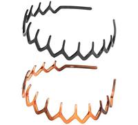 2 Pcs Zig Zag Headband,Zigzag Headband,Women'S Adjustable Tooth Headbands,Fashionable Ladies Teeth Headbands,Non-Slip Hair Accessories,Suit Fashion Girl Hairband,Plastic Zag Hairbands