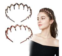 2 Pcs Zig Zag Headband,Zigzag Headband,Women's Adjustable Tooth Headbands,Fashionable Ladies Teeth Headbands,Non-Slip Hair Accessories,Suit Fashion Girl Hairband(Shallow Leopard Pattern)