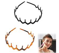 2 Pcs ZigZag Headband,Fashionable Ladies Teeth Headbands Women,Plastic Wavy Hair Comb Head bandfit A Variety of Head Shapes,Non-Slip Hair Accessories, Suit Fashion Girl and Hair Bands for Men