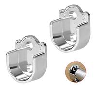 2 pcs Zinc Alloy Wardrobe Closet Rod Bracket, Shower Curtain Rod Pole End Supports Sockets Flange Holder Fit Rod Dia 19mm