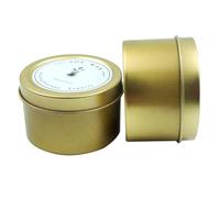 2 PCS ZONADAH Purple Romantic Scented Candles Emergency Candle Natural Soy Aromatherapy Candle and Tinplate Candlestick Set for Home Decor Household Wedding Party