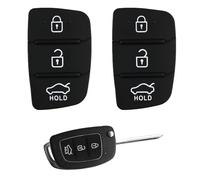 2 Pcsk 3-Button Key Fob Cover Replacement Car Key Cover Rubber Buttons Pads Compatible with Hyundai i40 i20 i30 i10 ix20 ix30 ix35 ix45 ix55 Santa Fe Tucson Elantra Accent Remote Control Pad