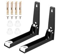 2 PcsMicrowave Brackets Wall Mounted, Stainless Steel Microwave Shelf Wall Mounted Holders, Universal 7.87 - 11.8 Inch Extendable Arm & Foldable Oven Microwave Holder Rack Stand, Max. Load 110 lbs