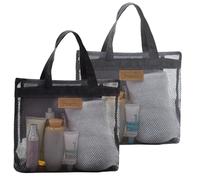 2 PcsShower Bags Women Men, Protable Toiletry Mesh Shower Caddy Bags, Quick Dry Gym Shower Tote Bag Organizer with Zipper for Travel Swimmin,Camping College Dorm Beach Showers