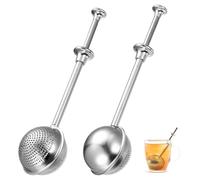 2 PcsTea Ball Strainer with Long Handle, Stainless Steel Mesh Tea Strainers for Loose Teas, Loose Leaf Tea Infuser Ball FilterTea Diffuser Strainer for Cup and Teapots