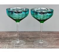 Artland Peacock Set of 2 Champagne Saucers