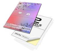 2 Per Page/Sheet, 50 Sheets (100 Sticky Label), iSOUL White Blank Matt Self-Adhesive A4 Address Shipping Labels Stickers, Laser Inkjet Compatible L7168/J8168 Printer Paper, 199.6 X 143.5 mm JAM Free