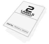 2 Per Page/Sheet, 500 Sheets (1000 Sticky Label), iSOUL White Blank Matt Self-Adhesive A4 Address Shipping Labels Stickers, Laser Inkjet compatible L7168/J8168 Printer Paper, 199.6 X 143.5 mm JAM FREE