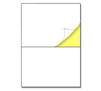 2 per Sheet, 25 Sheets, A4 White Sticker Paper Labels, Laser/Inkjet Printing (A5) - 148.5 x 210mm