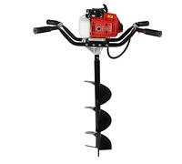 2-Person Auger 63cc 2-Stroke Post Hole Digger Earth Auger 2200W Two Man Post Hole Digger 7500rpm Fence Post Auger with150-250mm Bits Gas Powered Post Hole Digger