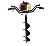 2-Person Auger for Earth Drilling Tree transplanting with Small Screw 63cc Post Hole Digger 200mm Drills 8"Fence Borer Spring 3HP Two Man Planting Gas 8" Bits