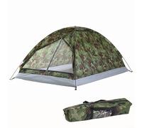 2 Person Camping Tent 78x59in Lightweight Fiberglass | Camouflage pattern, 190T fabric durability, sun shield protection, lightweight 2.3lbs, garden use(2 person)