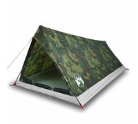 2-Person Camping Tent Camouflage Water-Repellent PU Coated with Insect