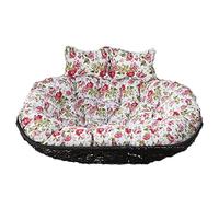2 Person Egg Chair Cushion Replacement, Double Hanging Wicker Chair Cushion, Hanging Swing Chair 2 Seater with 2 Adjustable Headrest, Large Hammock Cushion for Patio Garden Furniture E