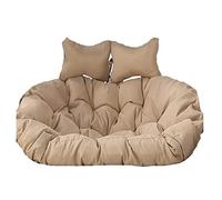 2 Person Egg Chair Cushion Replacement, Double Hanging Wicker Chair Cushion, Hanging Swing Chair 2 Seater with 2 Adjustable Headrest, Large Hammock Cushion for Patio Garden Furniture Cream