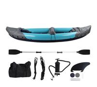 2 Person Foldable Inflatable Kayak, Heavy Duty PVC Canoe with Sun Protection, Thickened Multi Layer Bottom and Independent Air Chambers for Fishing Rafting Boating