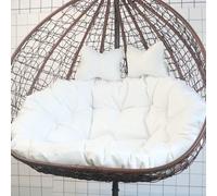 2 Person Hanging Egg Chair Cush Removable & Machine Washable Pillow Cover for Indoor Outdoor Use Garden & Beach t (White)