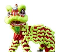2 Person Lion Costume, Lion Dance Suit, School Play Costume, Handmade, for Performances, Training, Celebrations(Green)