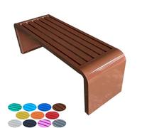 2-Person Outdoor Garden Bench Metal Park Bench for Garden Porch & Patio 39.4"x15.7"x17.7" -Brown 2-Seater Bench for Parks & Backyards