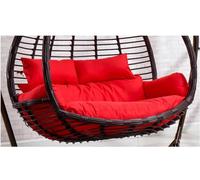2-Person Outdoor Hanging Egg Chair with Thick Cushions Swing Basket Rattan Seat Comfortable Hammock Chair for Patio Garden Balcony Relaxation and Leisure