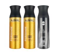 2 Persuade for Men & Women and 1 Carbon for Men Deodorants each 200ML Combo pack of 3 (Total 600ML)