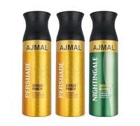 2 Persuade & Nightingale Deodorant Combo Pack of 3 Deodorants 200ml each (Total 600ML) for Men & Women