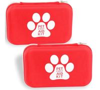 2 Pet First Aid Kits - Includes Adder Information Sheet, for Dogs, Cats, All Pets, Ideal for Travel, Camping, Home Use, Includes Saline, Bandages, Compact Size Dog First Aid Kit, 70+ Items (2 Pack)