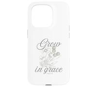 2 Peter 3:18 Grow In Grace Vintage Flowers Case for iPhone 15 Pro