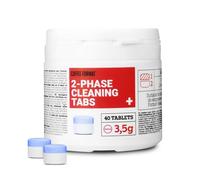 2-Phase Cleaning Tabs Plus 40x3.5g, 2-phase cleaning tablets for fully automatic coffee machines - for removing coffee residues. Cleaning tablets for coffee machines, compatible with Jura