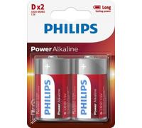 2 Philips Power Alkaline D Lr20 Batteries 1.5v Mono Mn1300 2bl Exp 2030