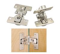 2-Piece 180 Degree Flush Folding Hidden Cabinet Hinges - 90 Degree Adjustable Closet Link Door Hinges