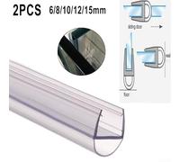 2 piece 50cm shower door seal replacement strip with water deflector 68101215mm rubber gasket designed for water barrier and easy customization (6mm)