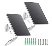 2-piece 5W 5V solar panel kit, suitable for Ring/Eufy/Blink doorbells and security cameras, weatherproof solar charging kit with USB output, providing continuous power for two devices, easy to install