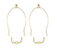 2-Piece 6" Lamp Shade Harp Stand Kit with Top Cover for Table and Floor Lamps, Metal Frame Bracket in Silver/Gold, Compatible with Desk and Standing Lamps