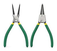 2-Piece 7-Inch Snap Ring Pliers Set, Internal & External Straight Jaw Circlip Pliers Kit, Retaining Ring Pliers/C-Clip Remover Tool for Automotive, Machinery, Garage & DIY Repair