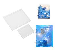 2-Piece A5 A7 Crystal Notepad Cover Resin Molds, DIY Epoxy Casting Silicone Moulds for Birthday Gifts, Home Decoration