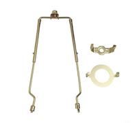 2 Piece Adjustable Lamp Harp Stand Kit Metal with Chrome Finish, Fits Lampshades 7 10 Inches, Includes Finial, Saddle, and For E26 Screw Base Holders (Gold)