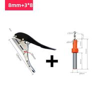 2-Piece Adjustable Plier-Style Hole Punch Set with Countersink Drill for Woodworking, Cardboard, PVC & Thin Veneer - 8mm Hole Diameter, 1-20mm Depth Adjustment, Alloy & Iron Construction