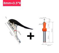 2-Piece Adjustable Plier-Style Hole Punch Set with Countersink Drill for Woodworking, Cardboard, PVC & Thin Veneer - 8mm Hole Diameter, 1-20mm Depth Adjustment, Alloy & Iron Construction