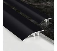 2-Piece Aluminum Floor Transition Strip Door Threshold Bar, Bridge for Doorways Between Tile and Laminate Planks, Bridge The Height Between 6-12mm (Black,0.9m × 4.3cm) (Black)