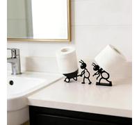 2-Piece Ant Toilet Roll Holder Set, Freestanding Toilet Paper Storage, Novelty Bathroom Accessory, Black Kitchen Roll Holder for Home Use