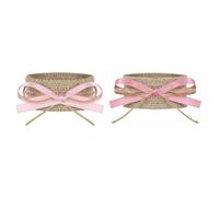 2 Piece Antique Rope Ribbon Decorations for Christening Feature Drip Protections and Easy Stick on Design Confirmation Accessories