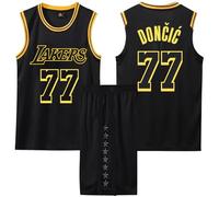2-Piece Basketball Jersey and Shorts 2025, Basketball Kit Kids/Adult, Basketball Sleeveless Suit Kids/Adult, Basketball Shorts Set Men black L